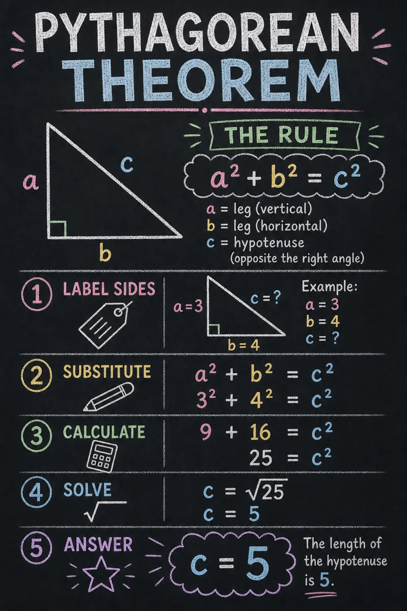 The Pythagorean theorem with one worked example