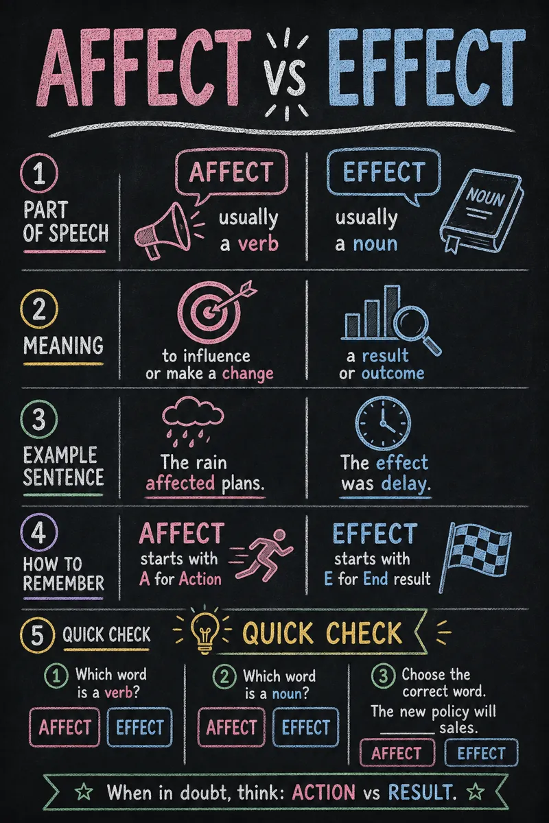 Grammar lesson: when to use affect vs effect