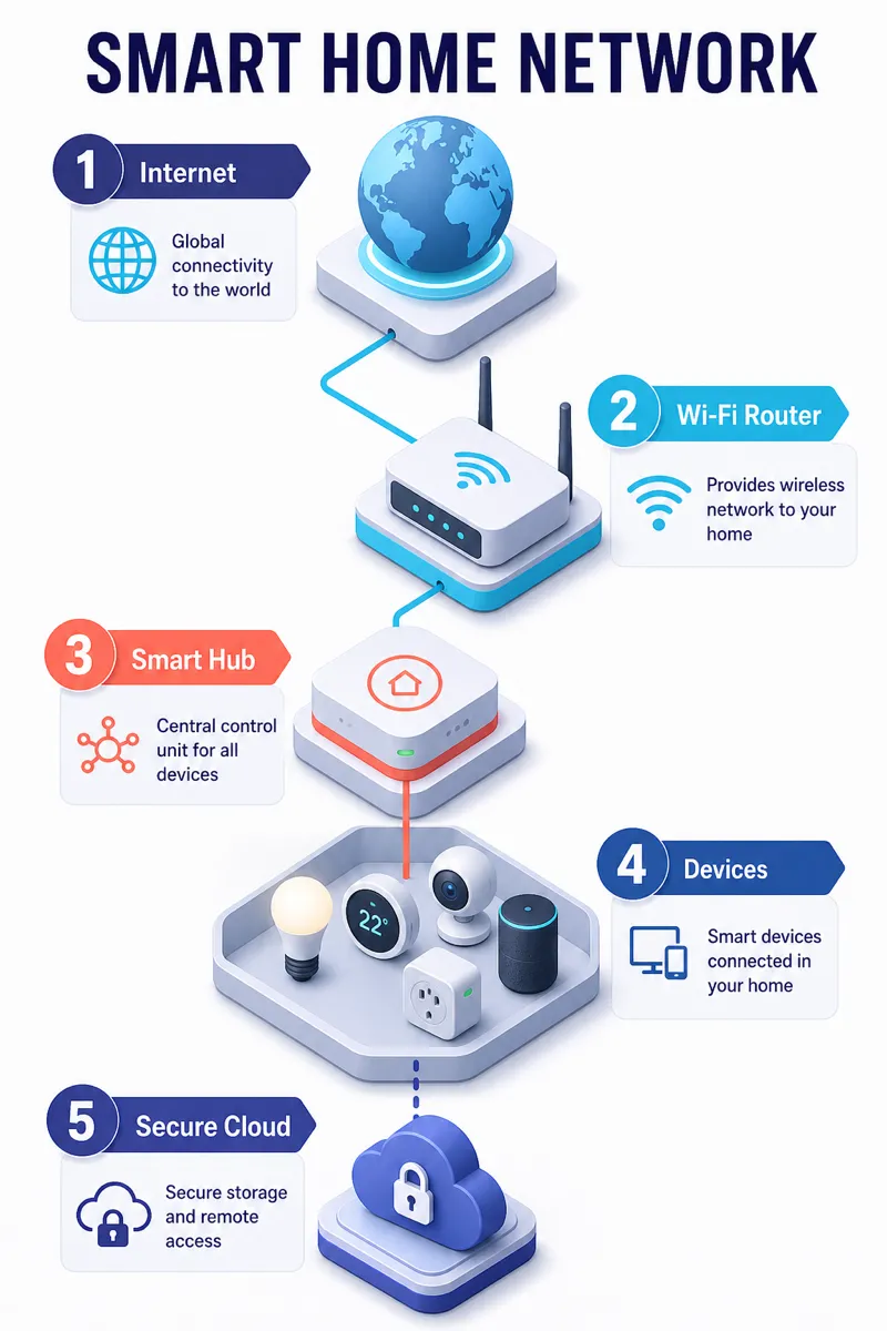 Architecture of a home smart-device network